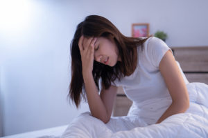 Woman with a headache