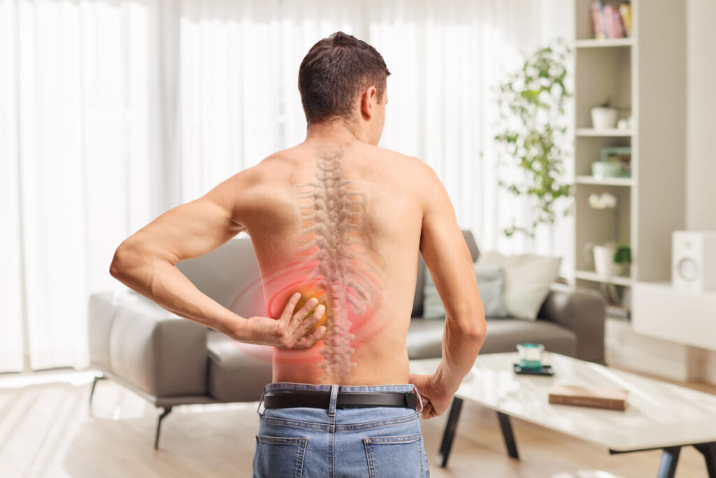 Man with a lower back pain